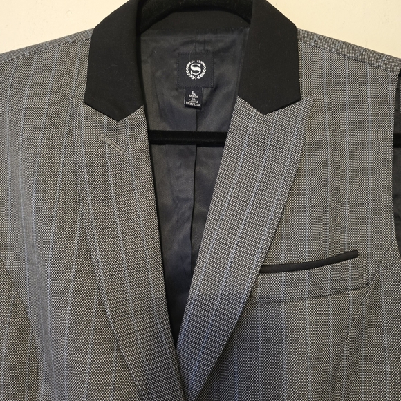 S Business Casual Vest Grey Black Blue 3 Buttons Pockets Minimalist Size Large - Picture 7 of 16